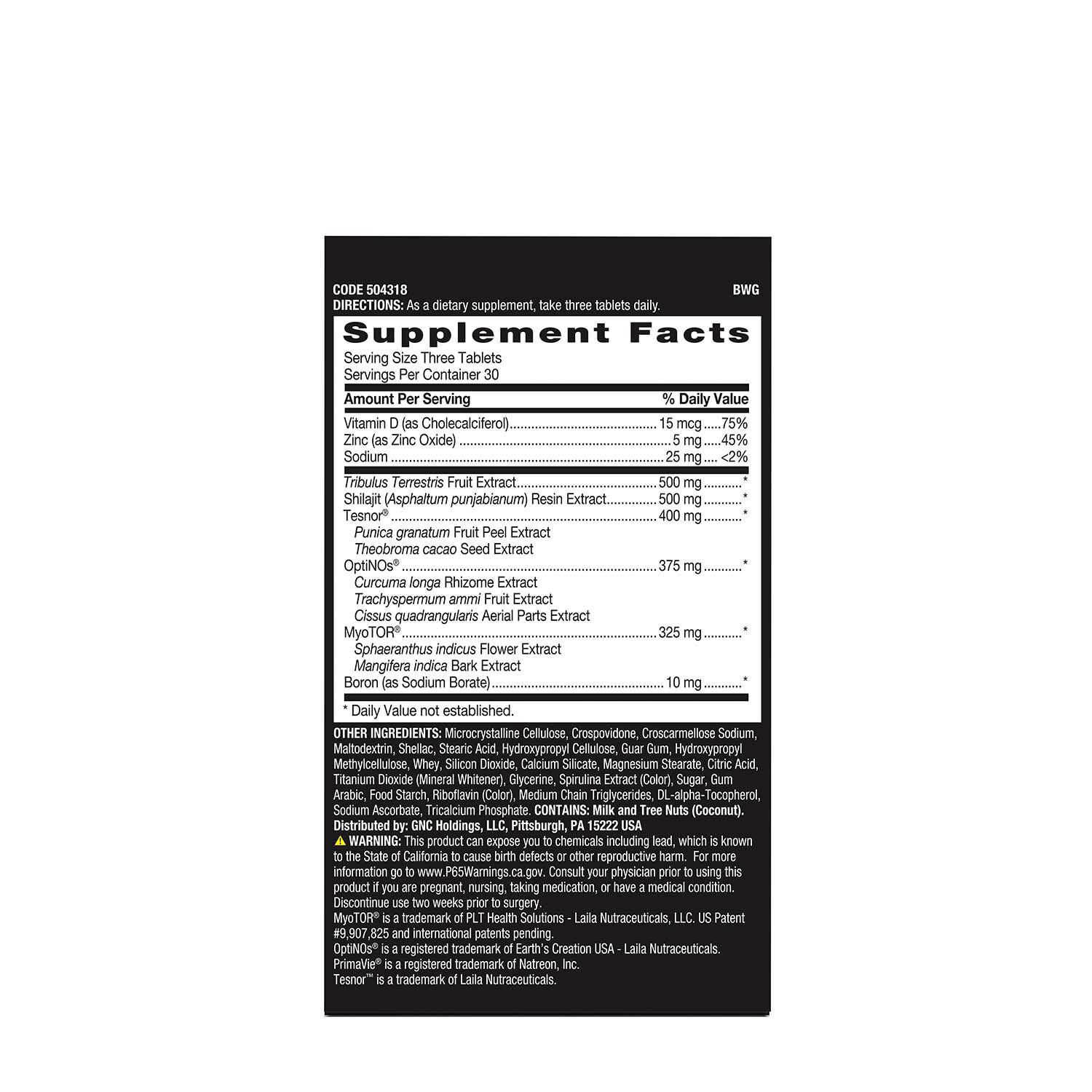 DTF Dynamic Testosterone Formula - 90 Tablets (30 Servings)  | GNC